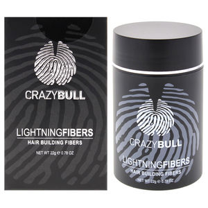 Lightning Hair Building Fibers - 2 Dark Brown by Crazy Bull Hair 0.78 oz Fiber